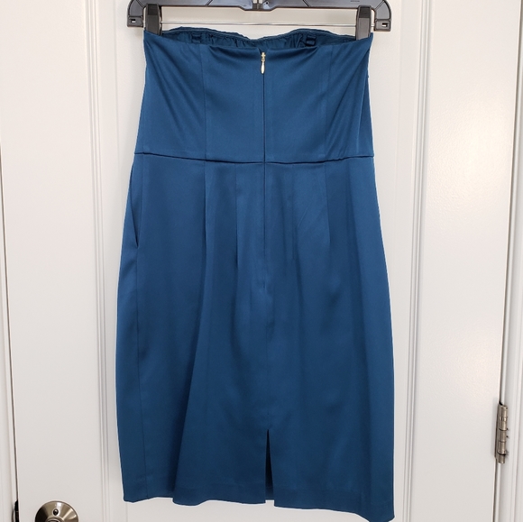 Express satin strapless dress teal size 6 - Picture 2 of 3